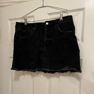 American Eagle Black Jean Mini Skirt